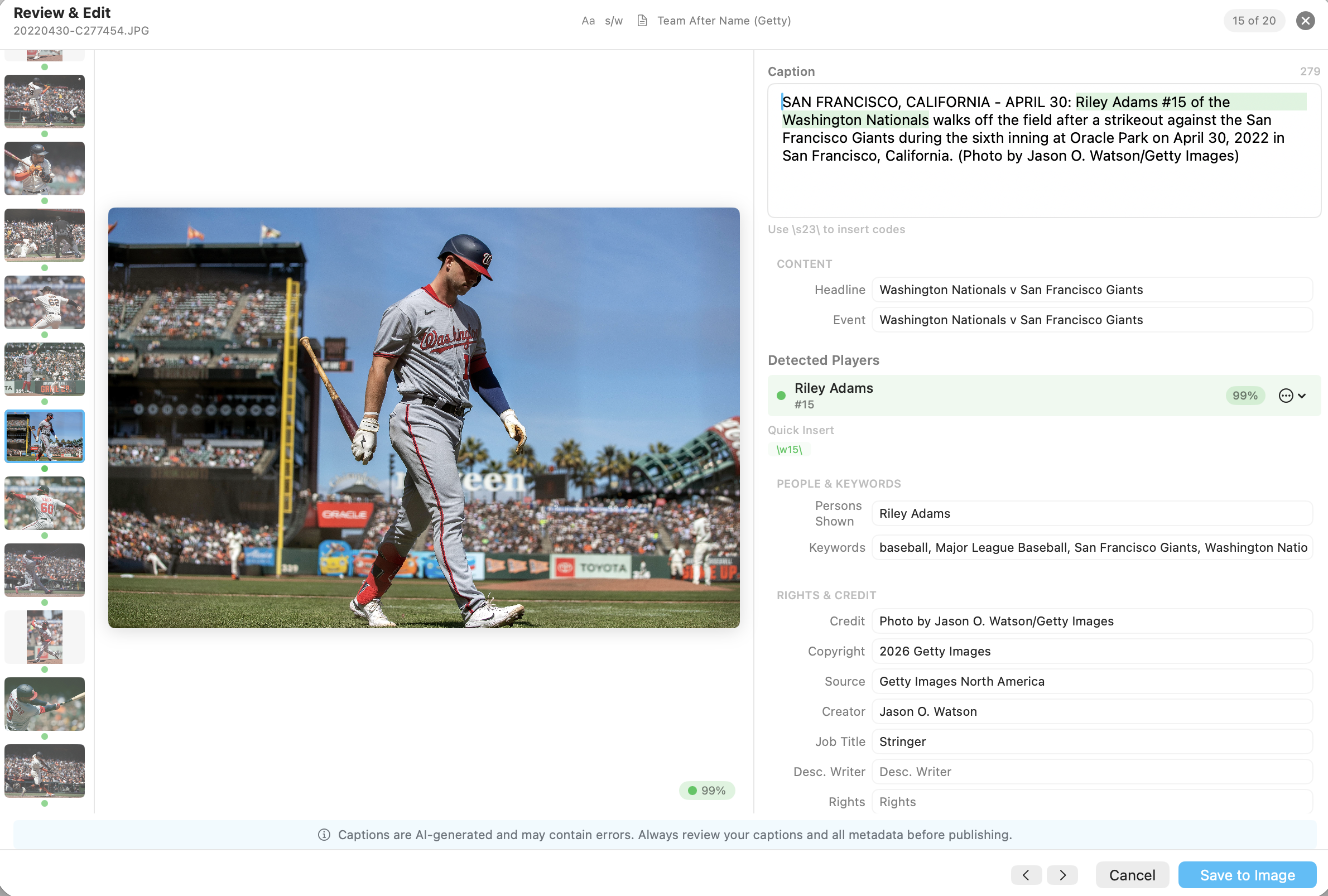 Wire Service Caption Formatting