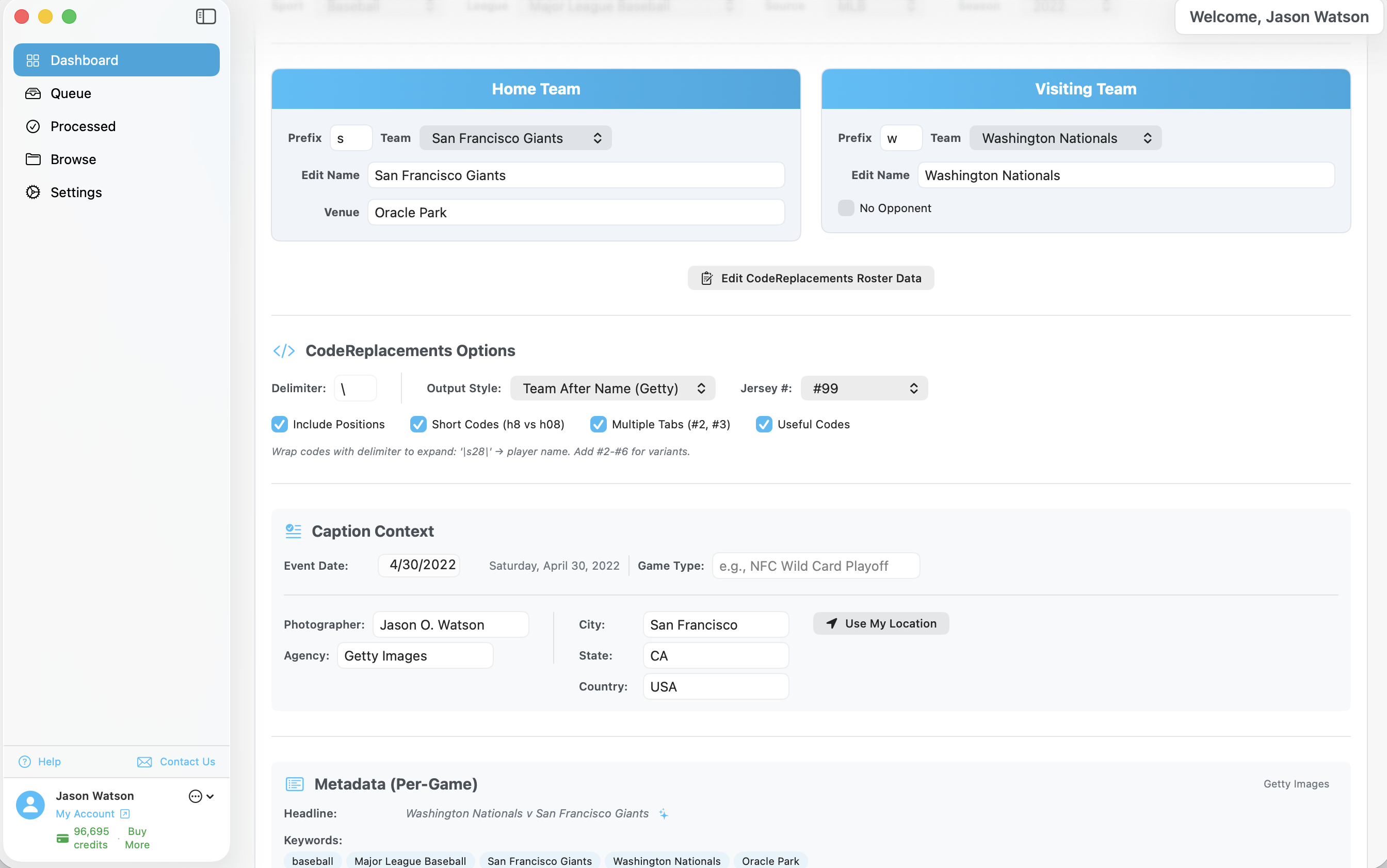 Game Context Dashboard